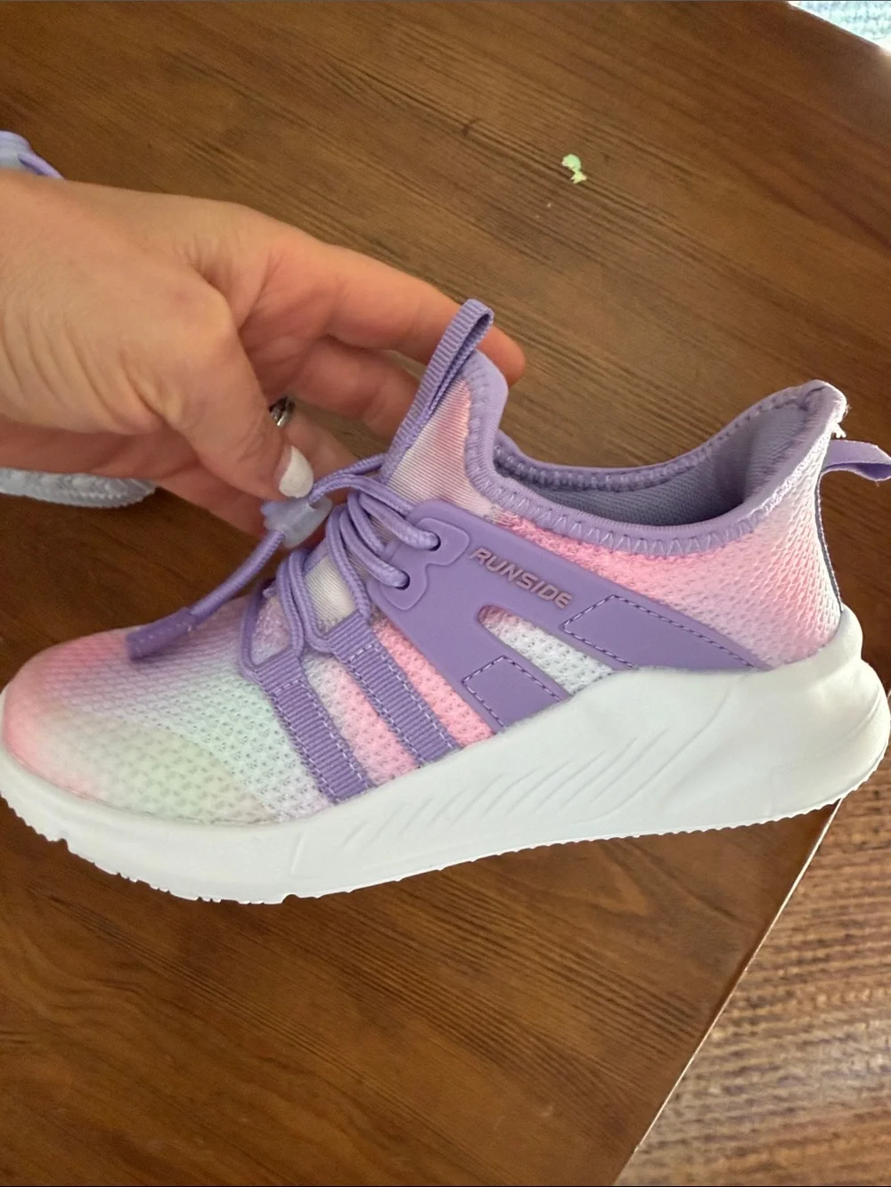 Kids' Pastel Purple Gradient Lace-Lock Sneakers